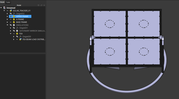Mechanical design of the solar tracking system