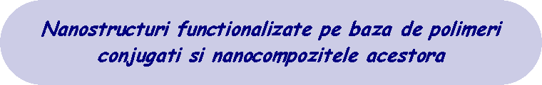 Rounded Rectangle: Nanostructuri functionalizate pe baza de polimeri conjugati si nanocompozitele acestora